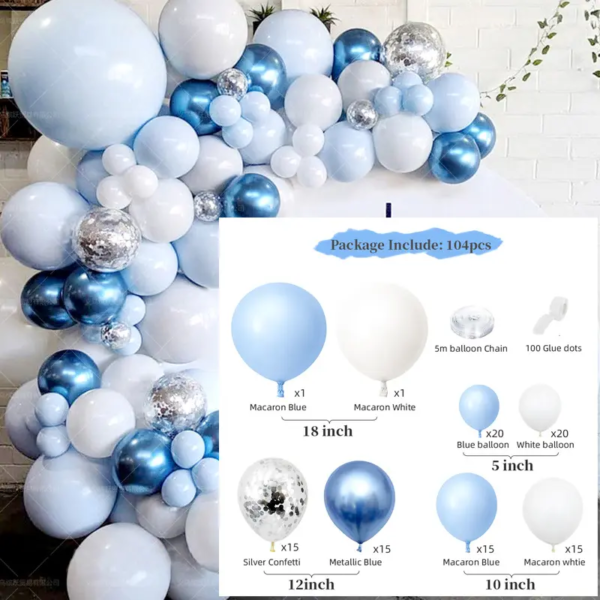 Ballongbåge blå 104 st